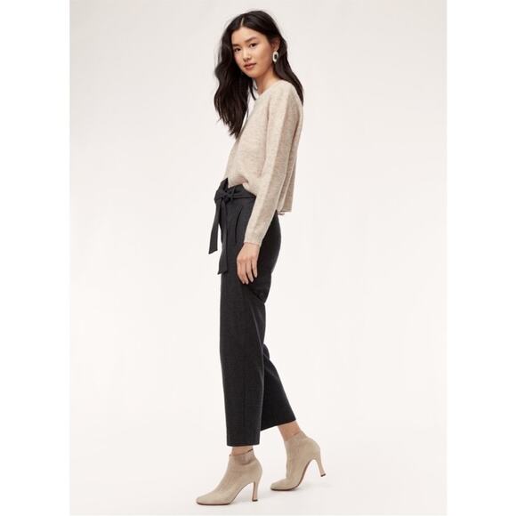 Aritzia Wilfred Tie-Front Pants wool belted wide leg pant - Picture 3 of 10